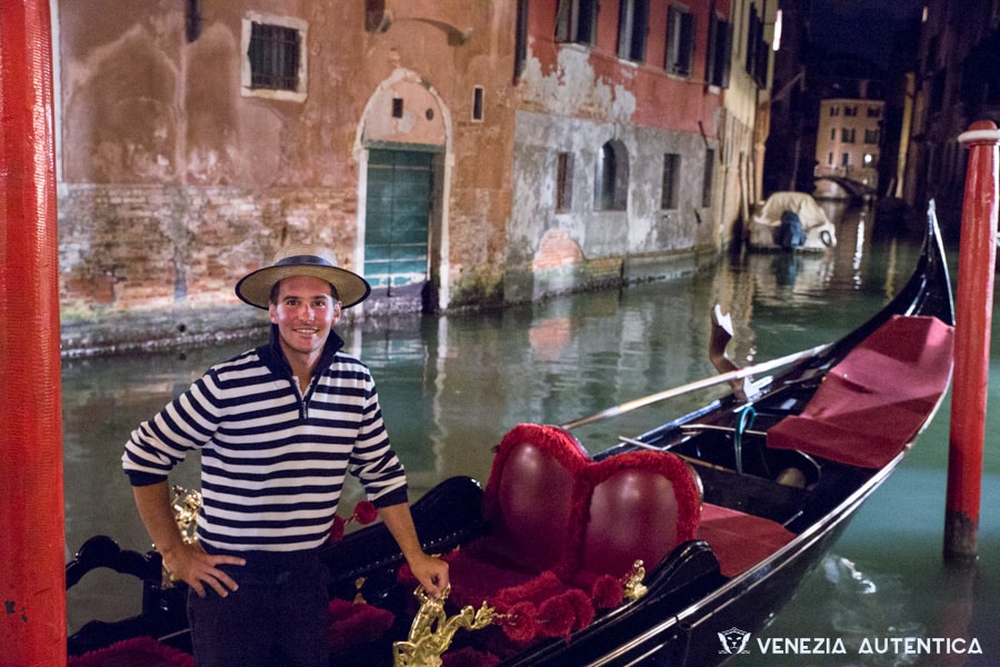 Moving around Venice in gondola