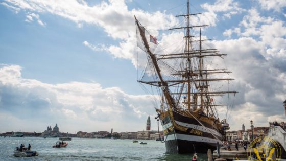 The Amerigo Vespucci is back in Venice - Venezia Autentica | Discover and Support the Authentic Venice - Sunday 25th, 2016, venetians demonstrated their opposition to the cruise ships and their love for Venice in a peaceful, festive protest