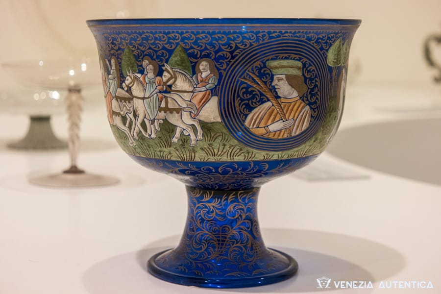 Murano Glass reproduction of Blue Barovier Wedding Cup.
