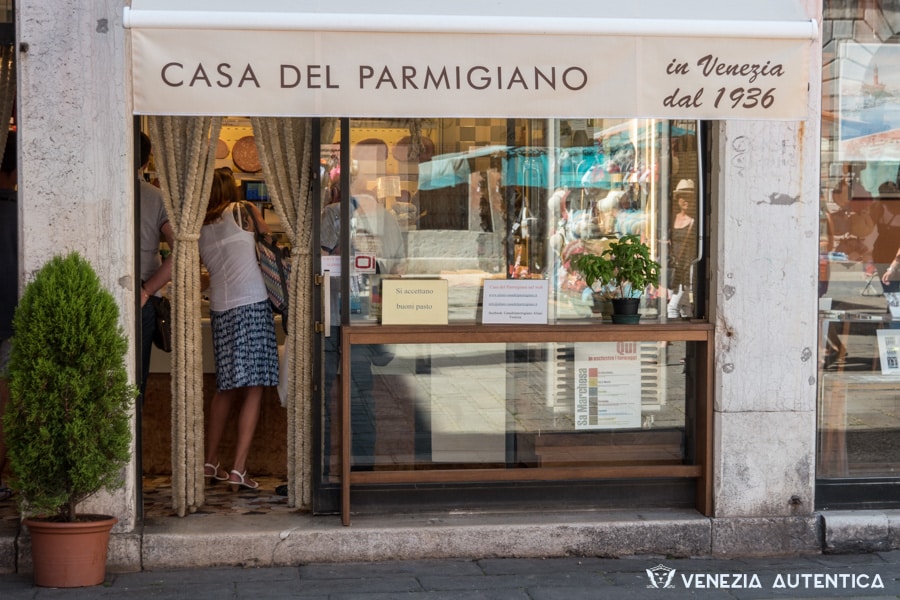 Casa del Parmigiano in the district of San Polo in Venice, Italy.