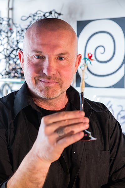 Massimiliano Caldarone, Glass Artist - Venezia Autentica | Discover and Support the Authentic Venice - Every step of the crafting is entirely performed by hand by Massimiliano following the traditional Murano glass torching and glass blowing techniques...