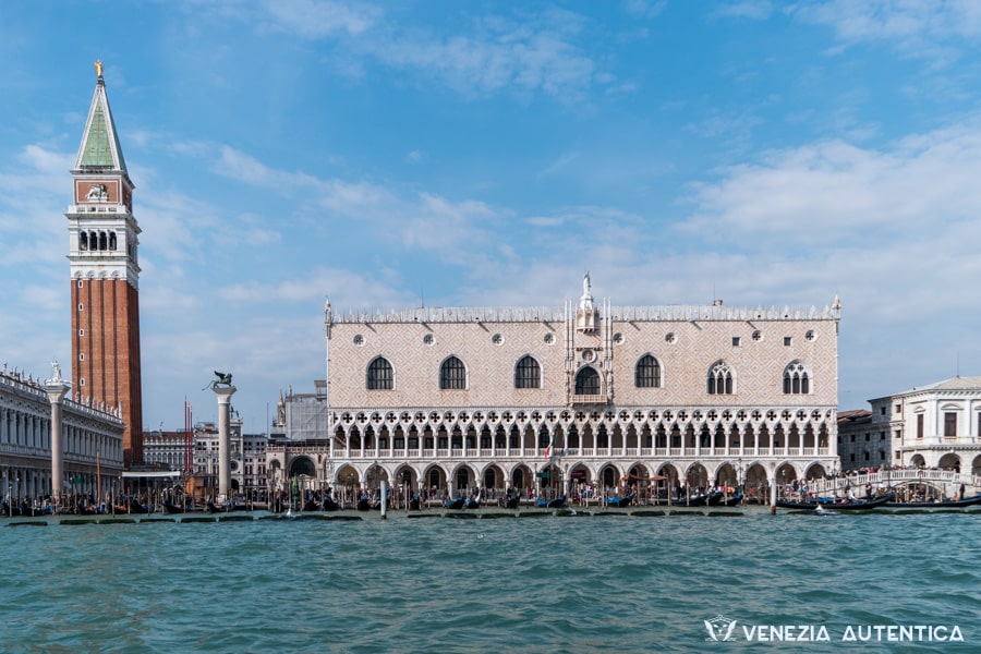 Area Marciana, or Saint Mark's Area in Venice, Italy. Doge Palace and Saint Mark's Bell Tower