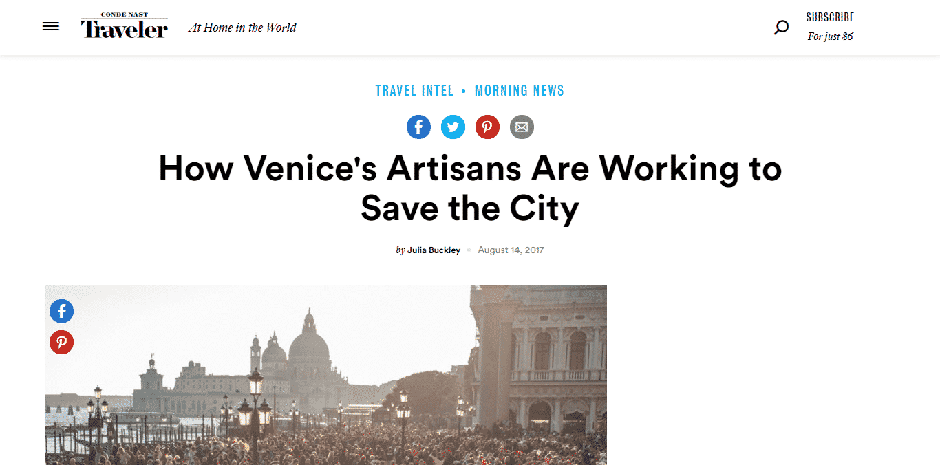 Condé Nast Traveler dedicates an article to the "Venezia Autentica Friends' Pass" - Venezia Autentica | Discover and Support the Authentic Venice -