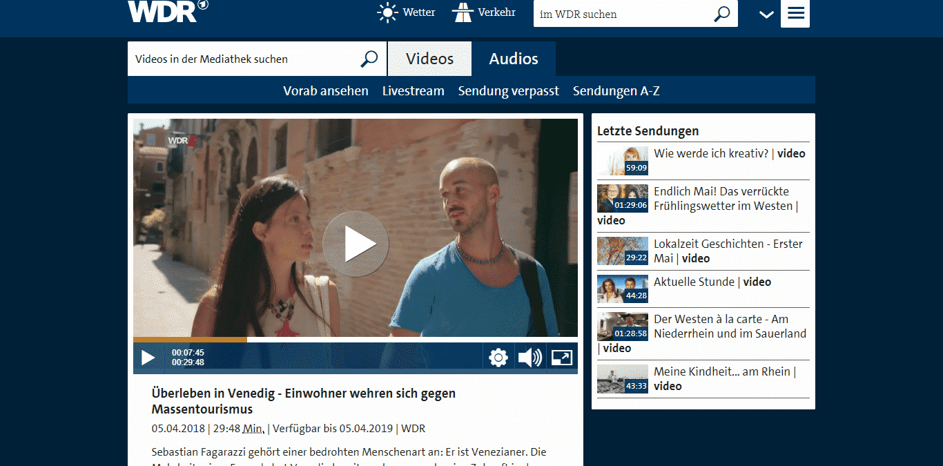 German TV Channel WDR airs a documentary with Venezia Autentica as protagonist - Venezia Autentica | Discover and Support the Authentic Venice -