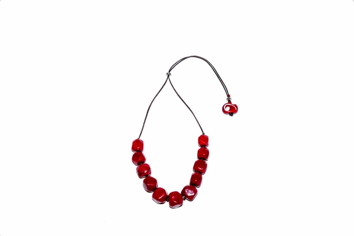 "Red Dice" Necklace Shop by Venezia Autentica - Shop by Venezia Autentica - Elegant deep-red Murano Glass necklace, designed and handmade in Venice, Italy. Every bead, crafted by lampworking, is unique, beautiful, and durable