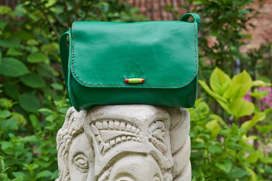 Everyday Small Leather Bag Shop by Venezia Autentica - Shop by Venezia Autentica - Handmade leather bag, entirely designed and handmade in Venice, Italy. Decorated with a beautiful Murano Glass bead, this bag is your perfect everyday companion